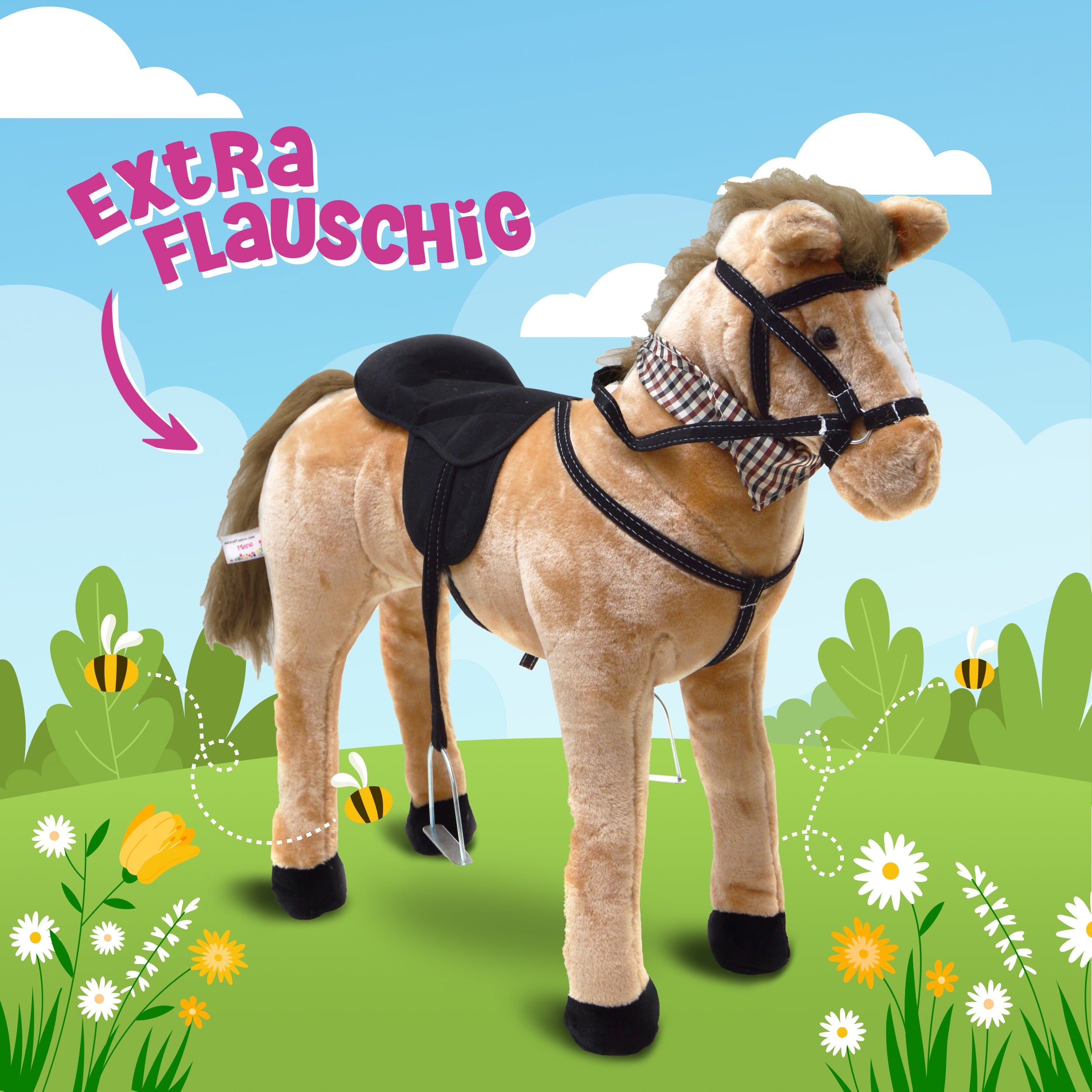 Spielpferd zum Reiten - Stehpferd MARY 75 cm