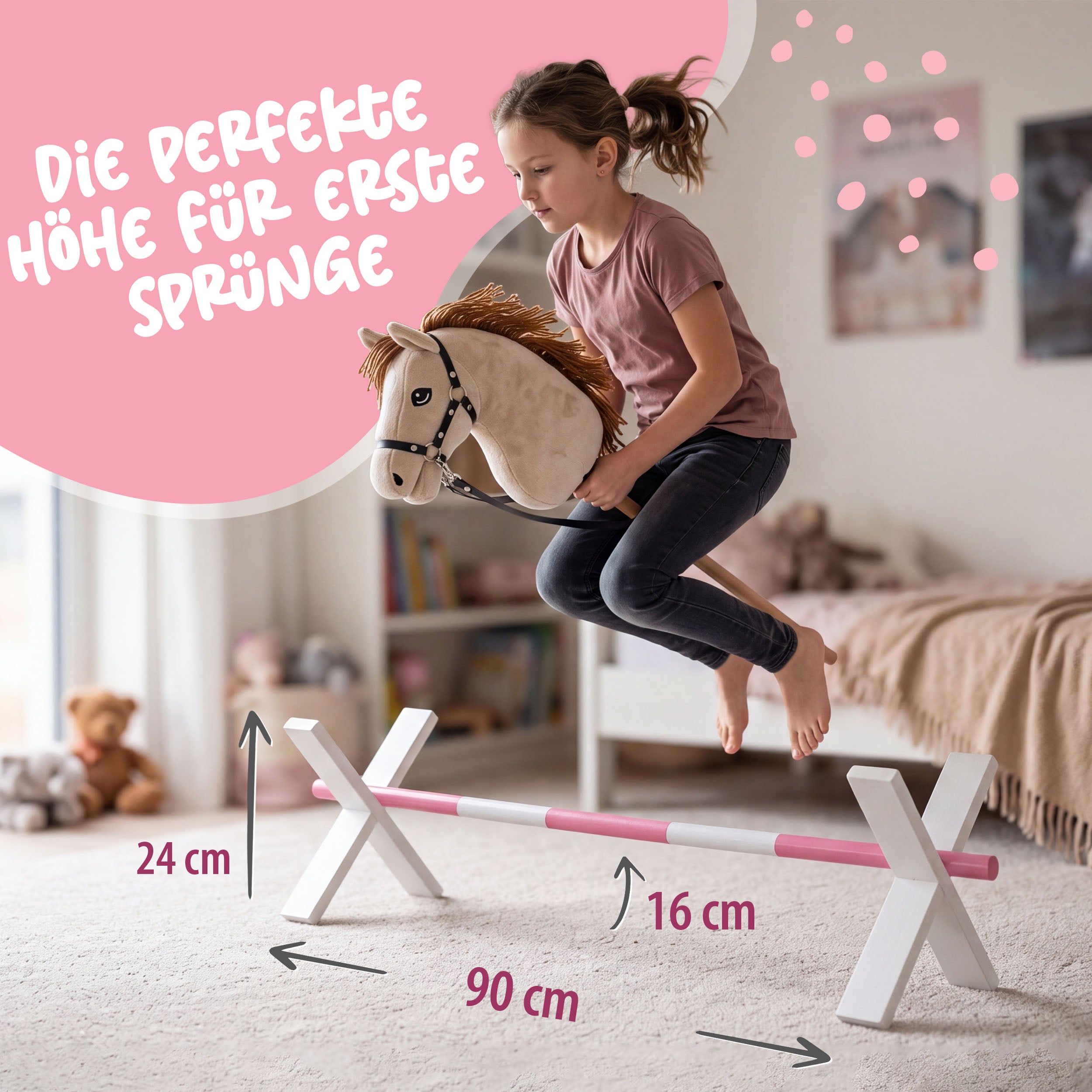 Hobby Horse Cavaletti - Obstacles pour l'équitation de loisir - Rose