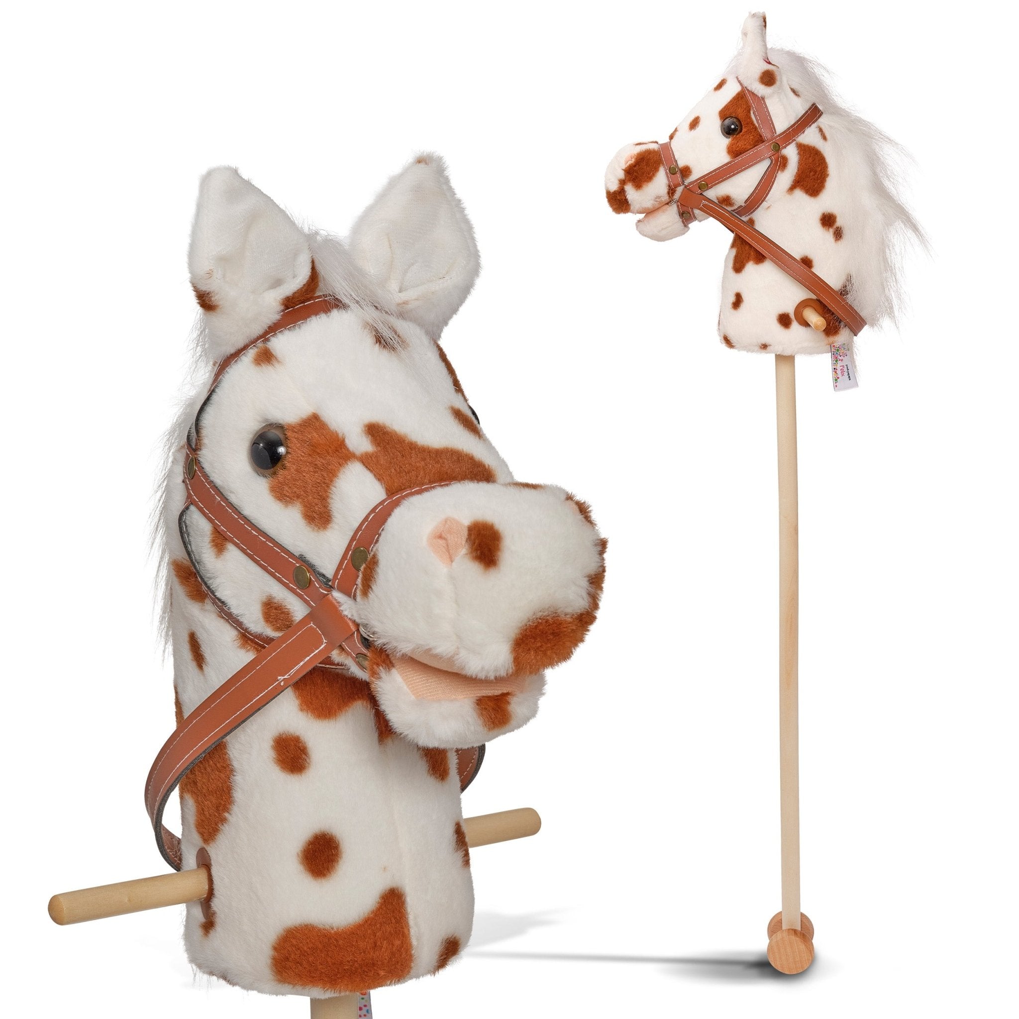 Jouet-Plus Bâton de cheval en bois avec son - Blanc Jouet-Plus Bâton de cheval en bois avec son - Blanc
