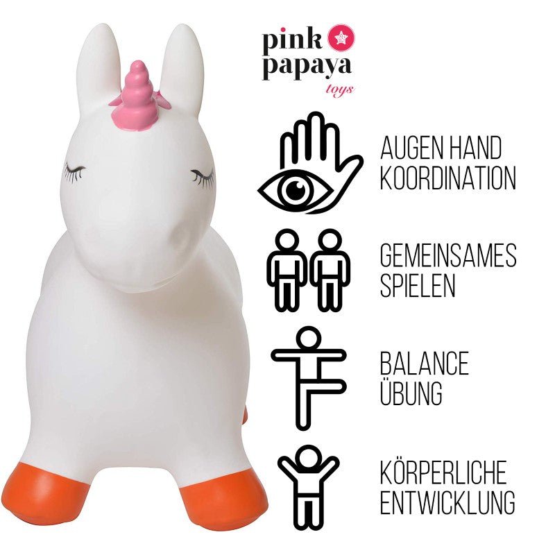 Pink Papaya Hüpftier Einhorn Weiß - Lulu