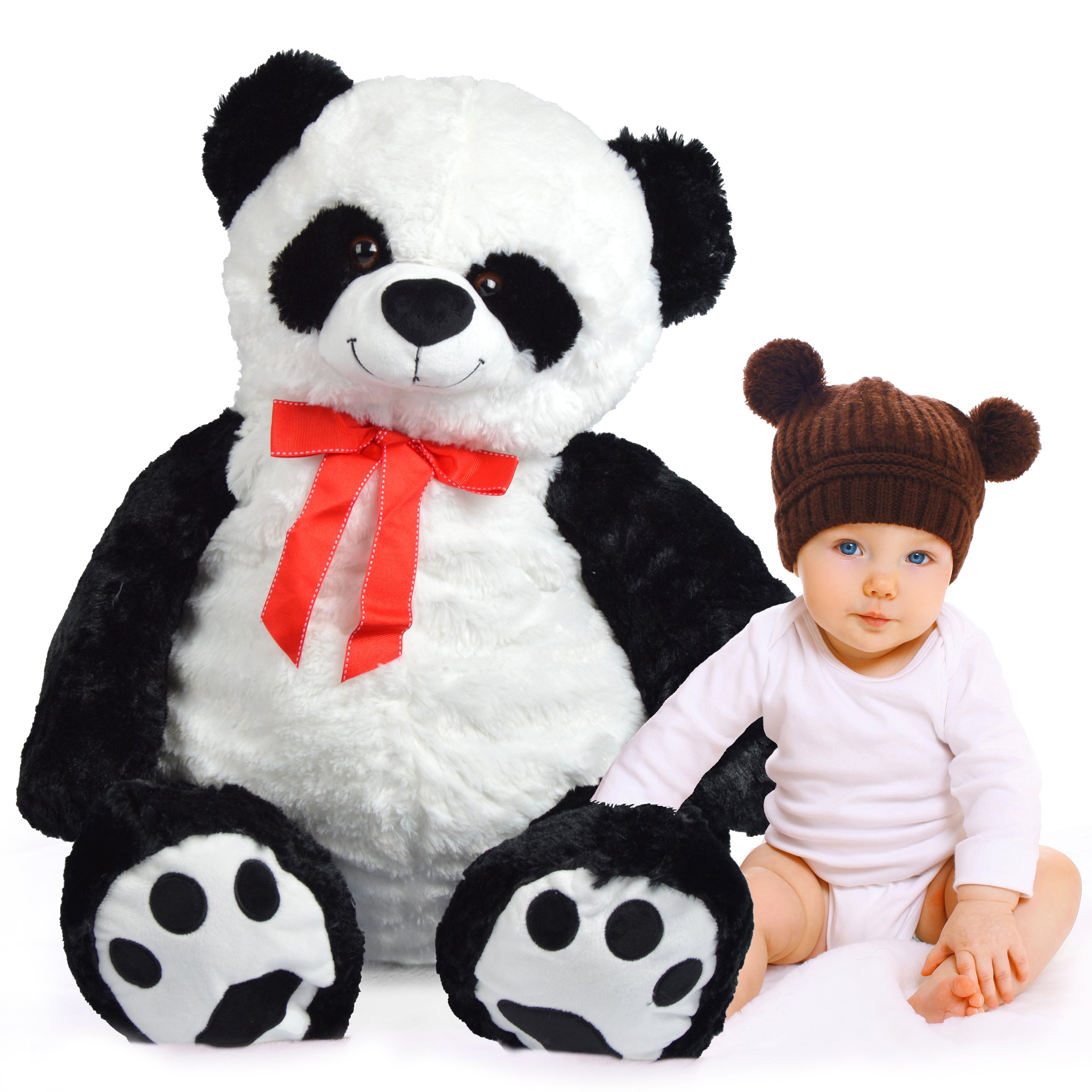 Teddybär / Panda Pan Tao, 100cm XXL Teddy-Plüschbär in schwarz-weiss