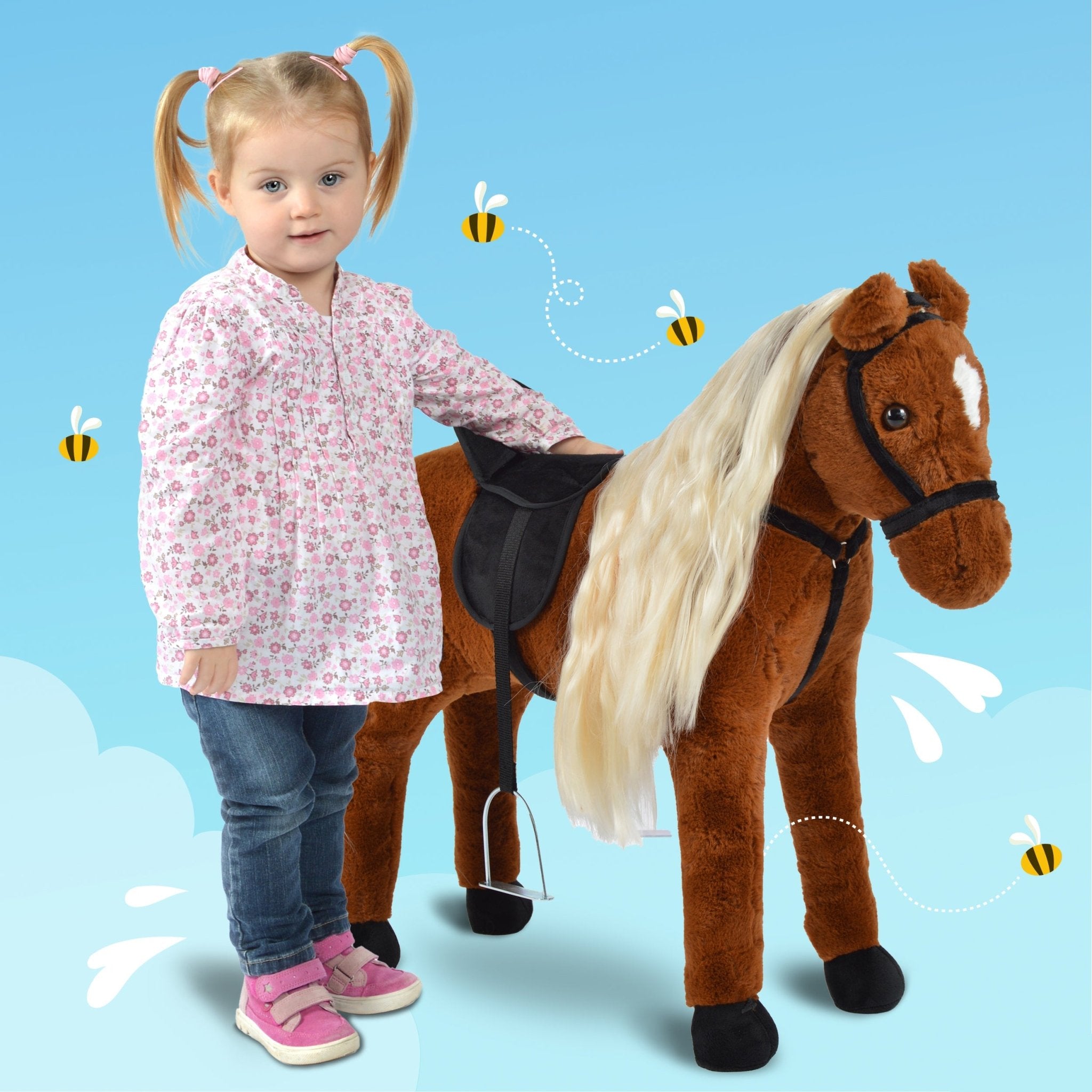 Spielpferd zum Reiten - Stehpferd BELLA 75 cm
