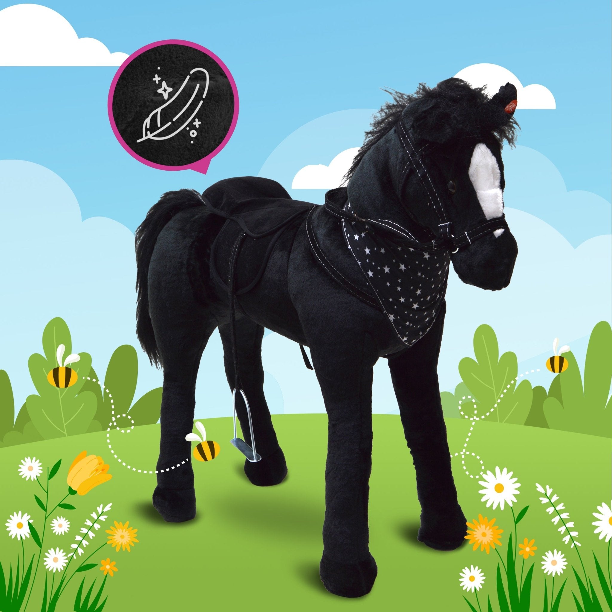 Spielpferd zum Reiten - Stehpferd POLLY 75 cm