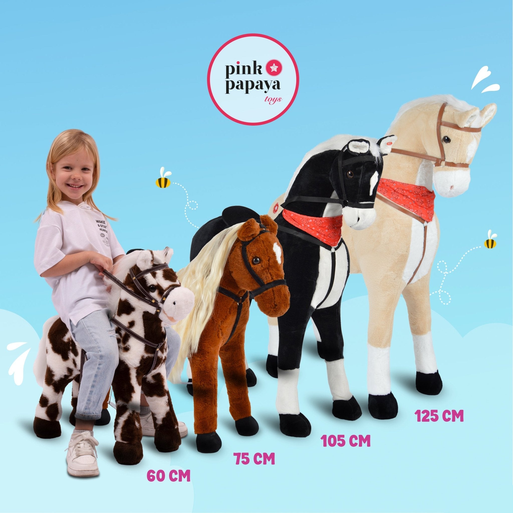Spielpferd zum Reiten - Stehpferd POLLY 75 cm