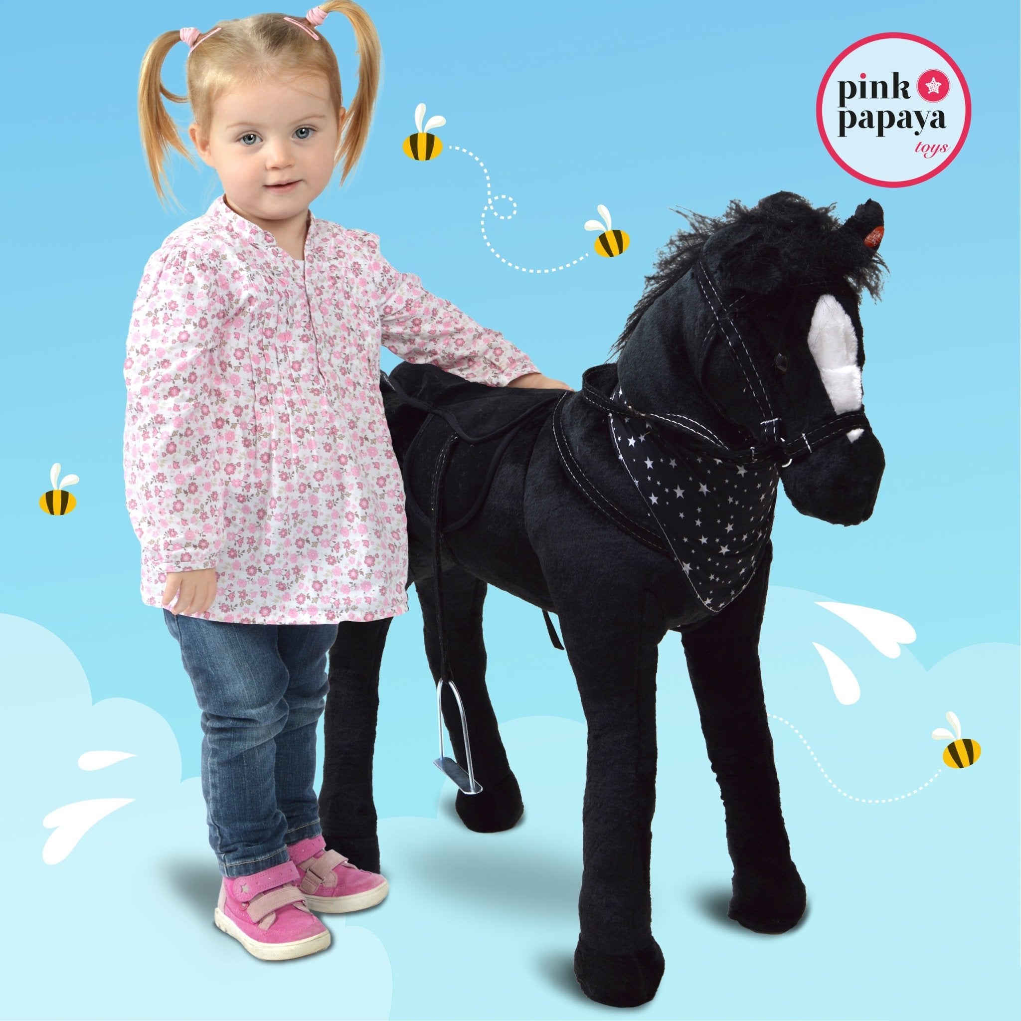 Spielpferd zum Reiten - Stehpferd POLLY 75 cm