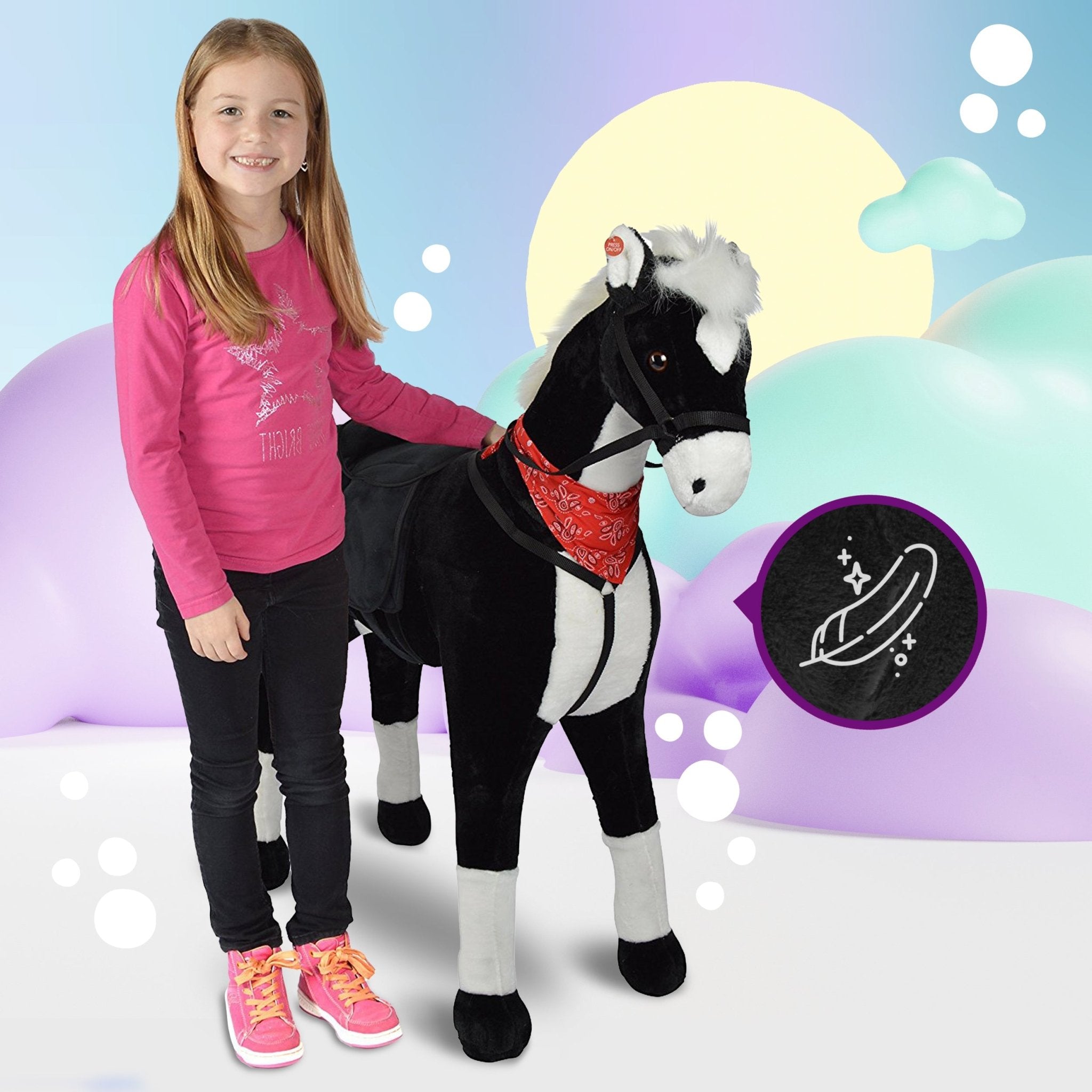 Spielpferd zum Reiten - XXL Stehpferd AMADEUS 105 cm