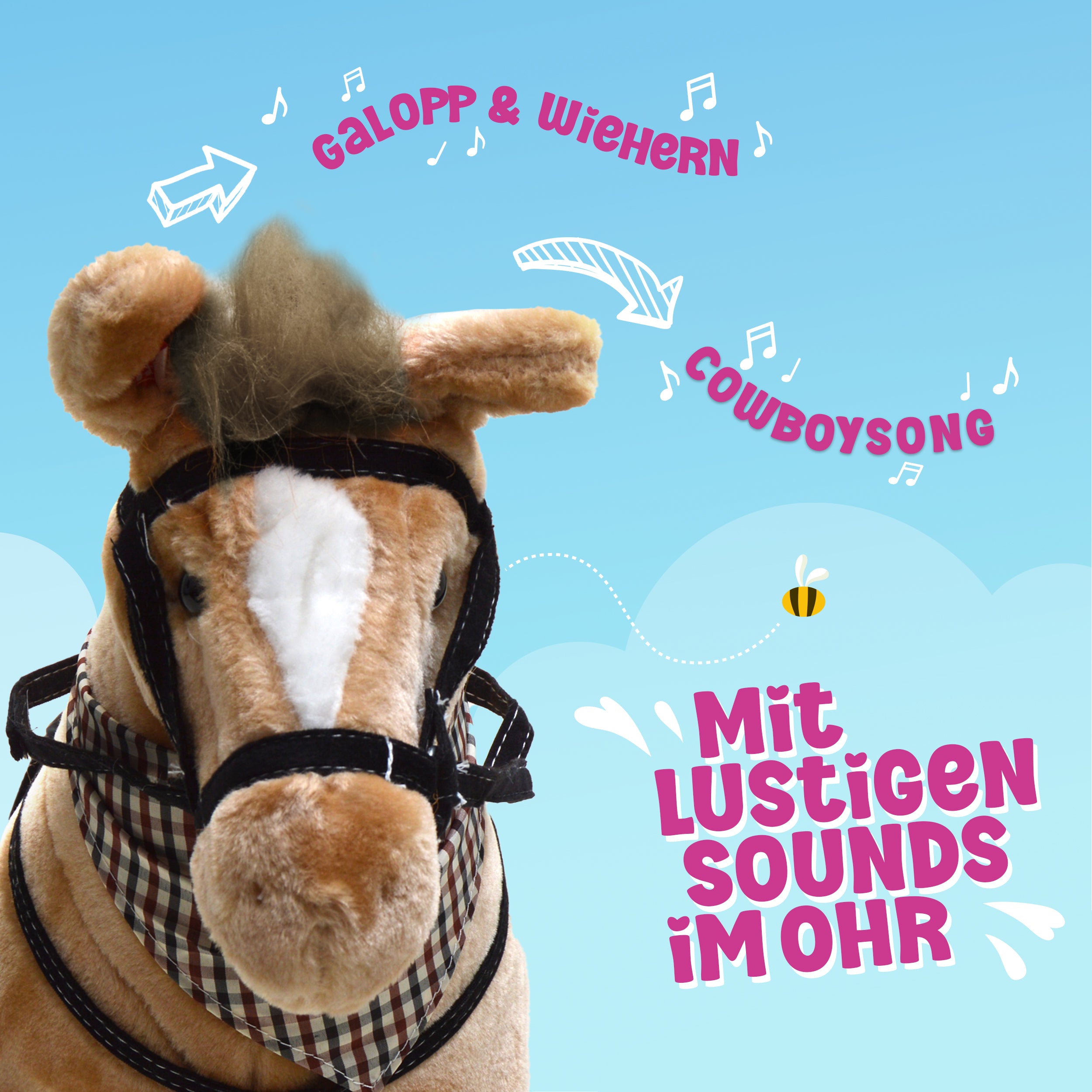 Spielpferd zum Reiten - Stehpferd MARY 75 cm