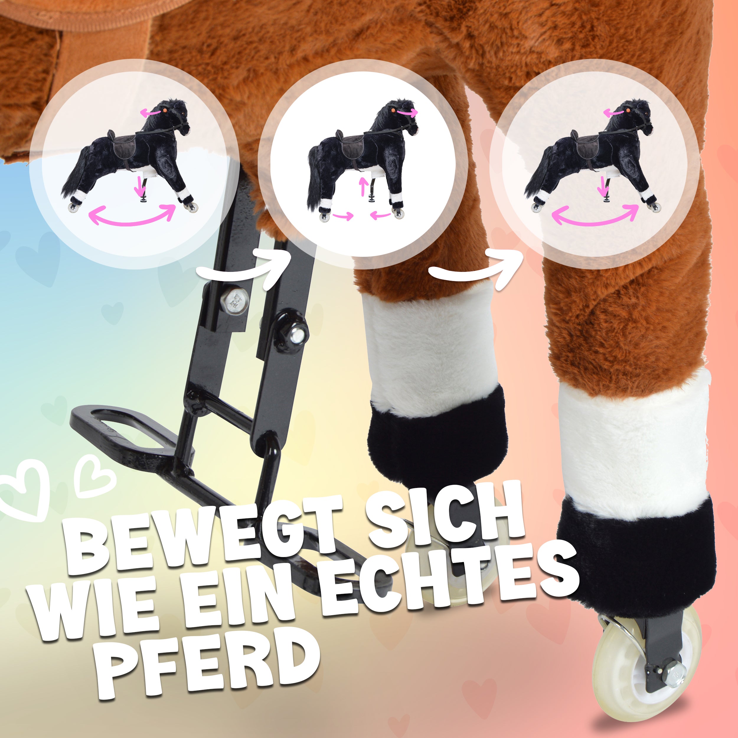 Reitpferd auf Rollen AMIGO, 90cm