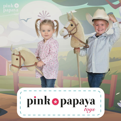 Steckenpferd BEAUTY, mit Soundeffekten - Pink Papaya Toys