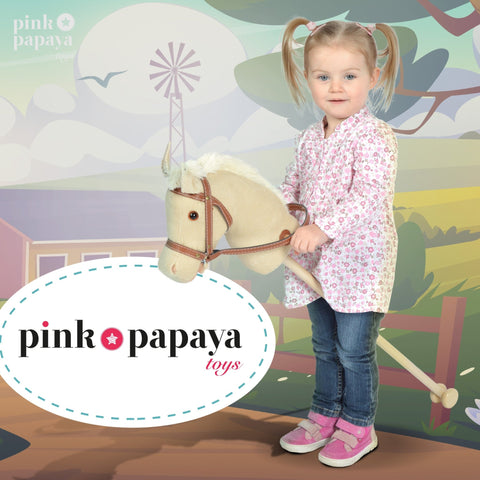 Steckenpferd CORDY, mit Soundeffekten - Pink Papaya Toys