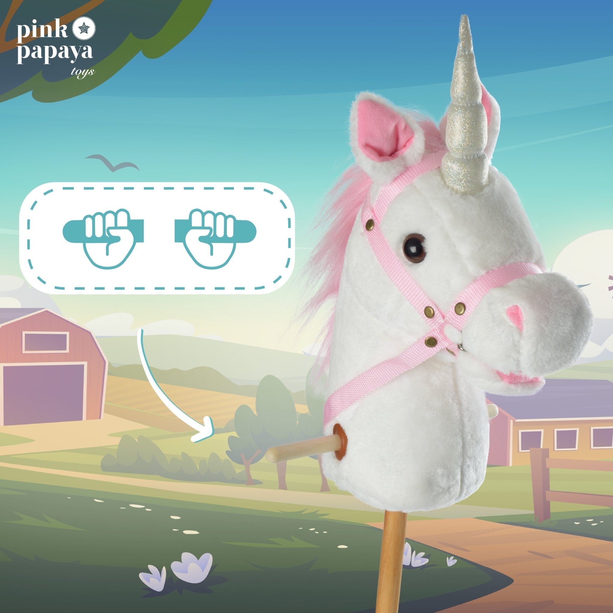 Steckenpferd Einhorn MANDY, mit Soundeffekten