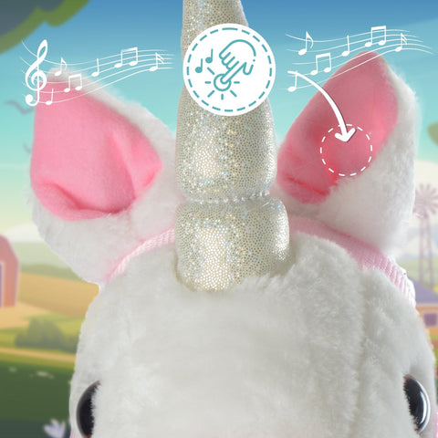 Steckenpferd Einhorn MANDY, mit Soundeffekten - Pink Papaya Toys
