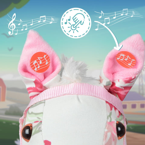 Steckenpferd FLOWER, mit Soundeffekten - Pink Papaya Toys