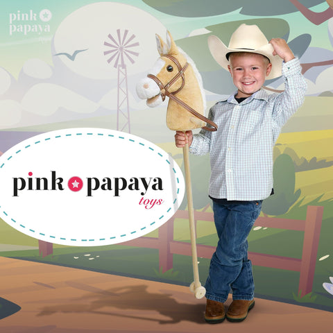 Steckenpferd GOLDY, mit Soundeffekten - Pink Papaya Toys