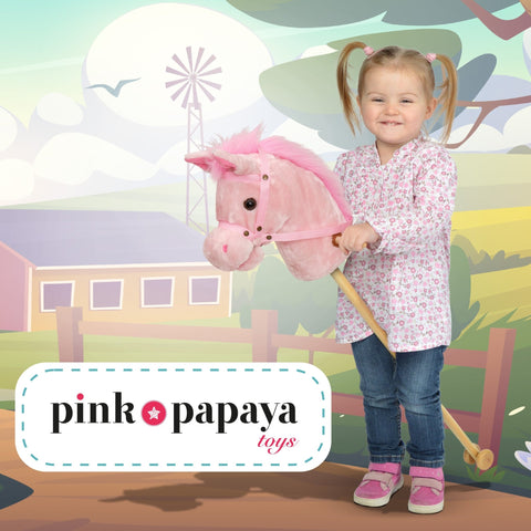 Steckenpferd Sparkles, mit Soundeffekten - Pink Papaya Toys