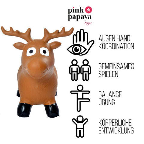Pink Papaya Hüpftier Elch - Rudolf - Pink Papaya Toys