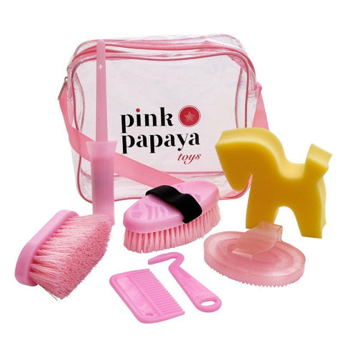 Putztasche 7-teilige Pony Putzbox - Pink Papaya Toys