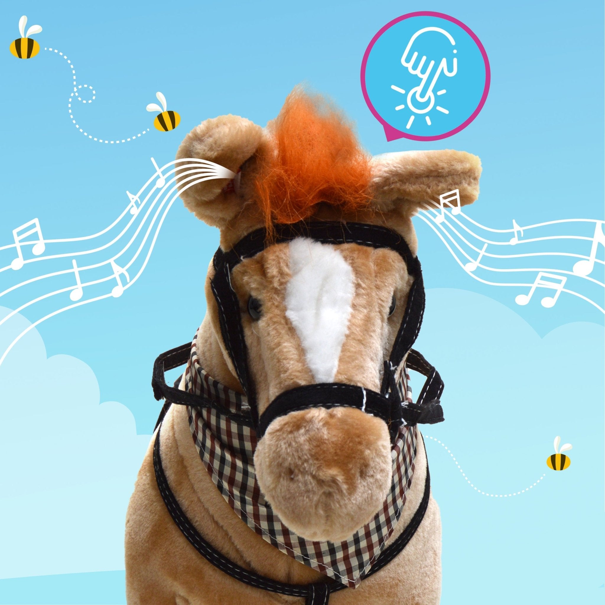 Spielpferd zum Reiten - Stehpferd MARIE 75 cm