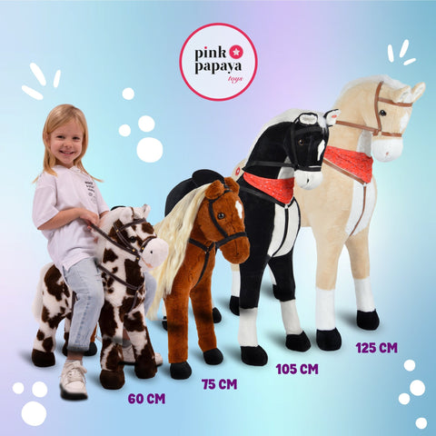 Spielpferd zum Reiten - XXL Stehpferd LUNA 105 cm - Pink Papaya Toys